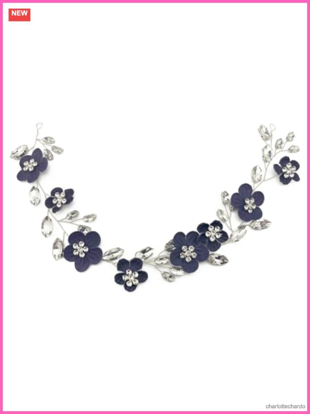 Flower Rhinestone Silver Vine Headband Hair Accessory Wedding